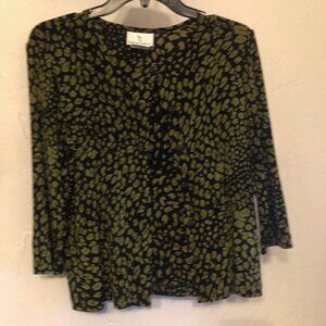 The Travel Collection Womens SZ Small Button Front Cardigan Top 3/4 Sleeves